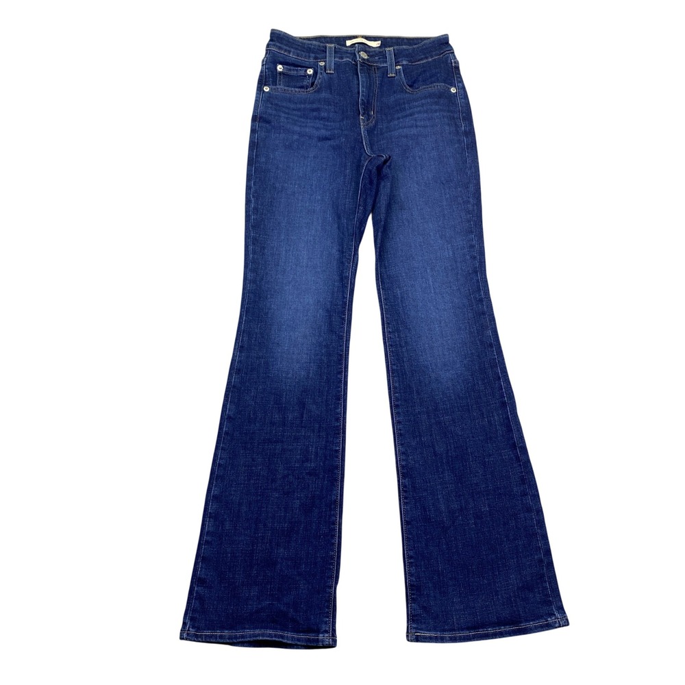 Levis 725 High Rise Bootcut Jeans Dark Wash‎ Blue Denim Size 26 Womens Western